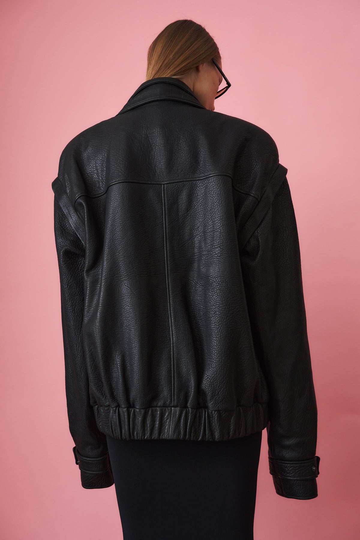 Grained Lambskin Jacket Black