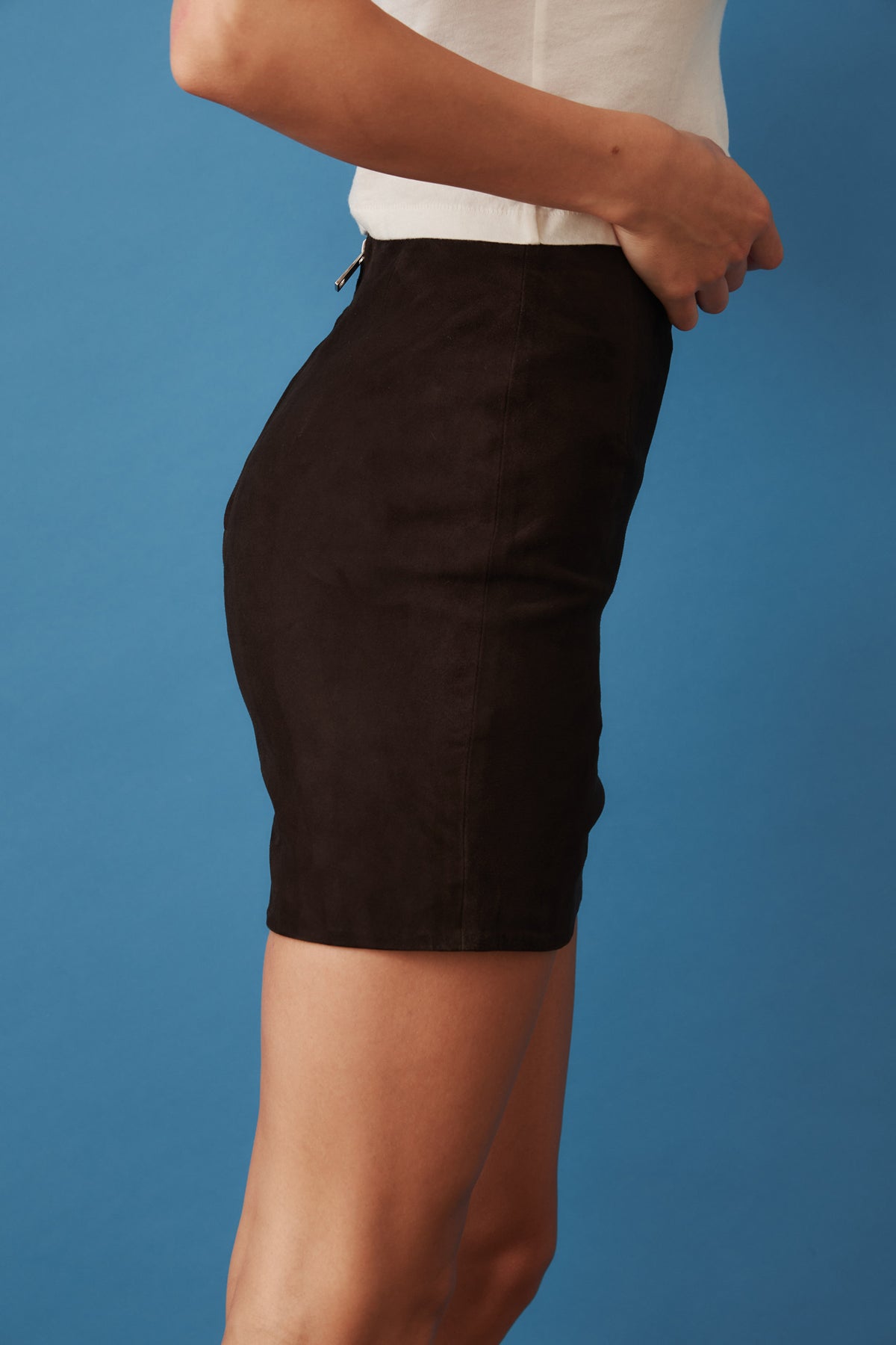 Mula Ganache Suede Mini Skirt