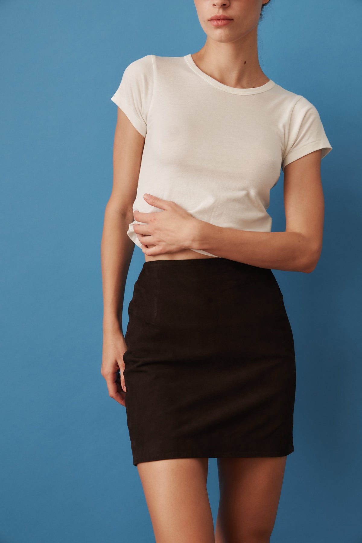Mula Ganache Suede Mini Skirt