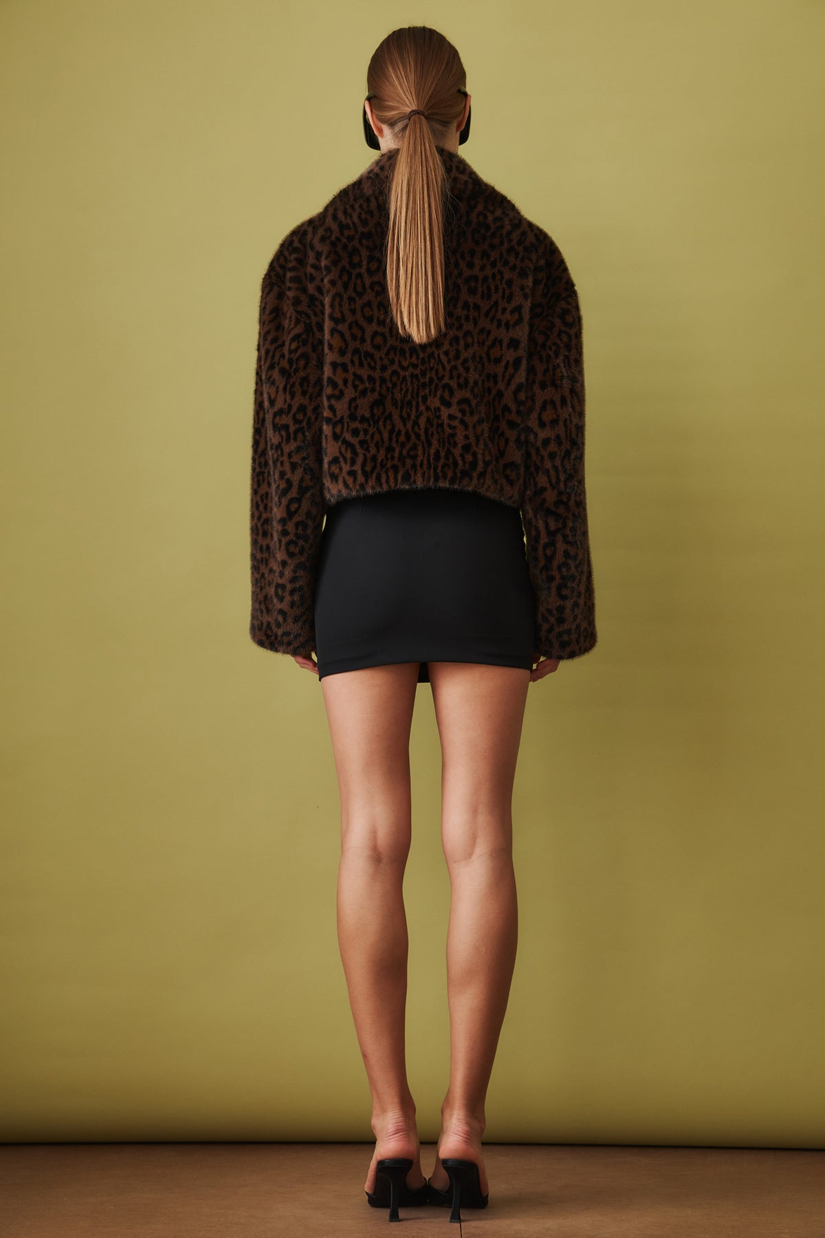 Faux Fur Crop Jacket Leopard - DÉSORDRE