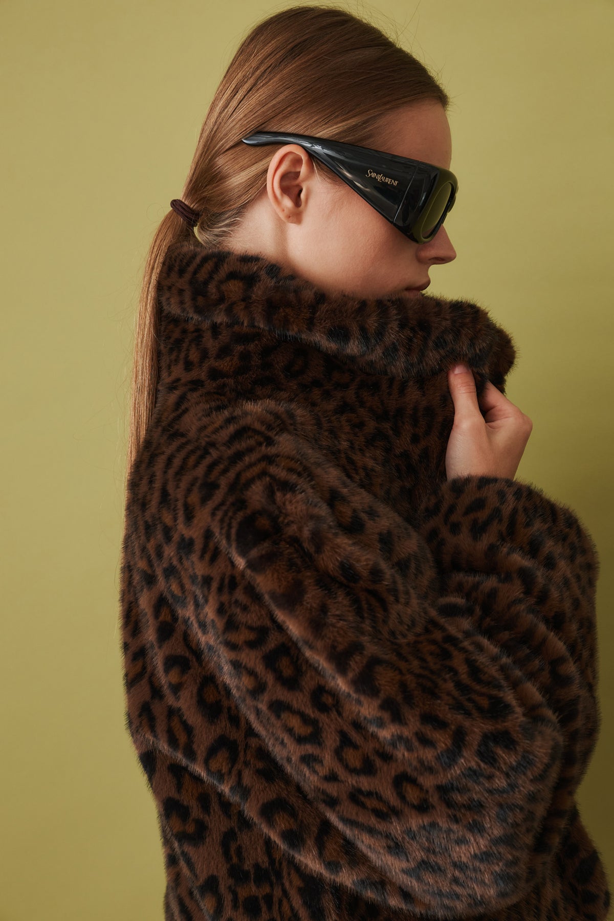 Faux Fur Crop Jacket Leopard - DÉSORDRE