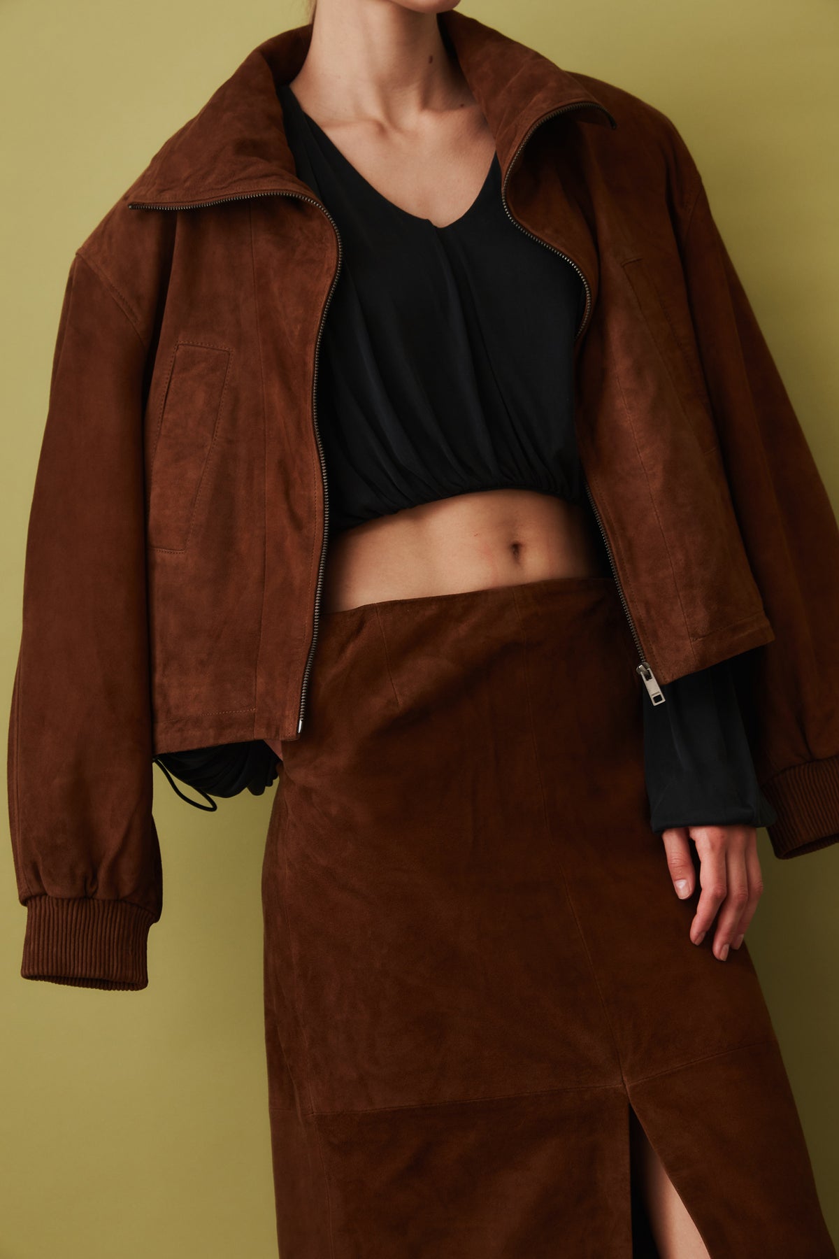 Suede Anorak Jacket Brown