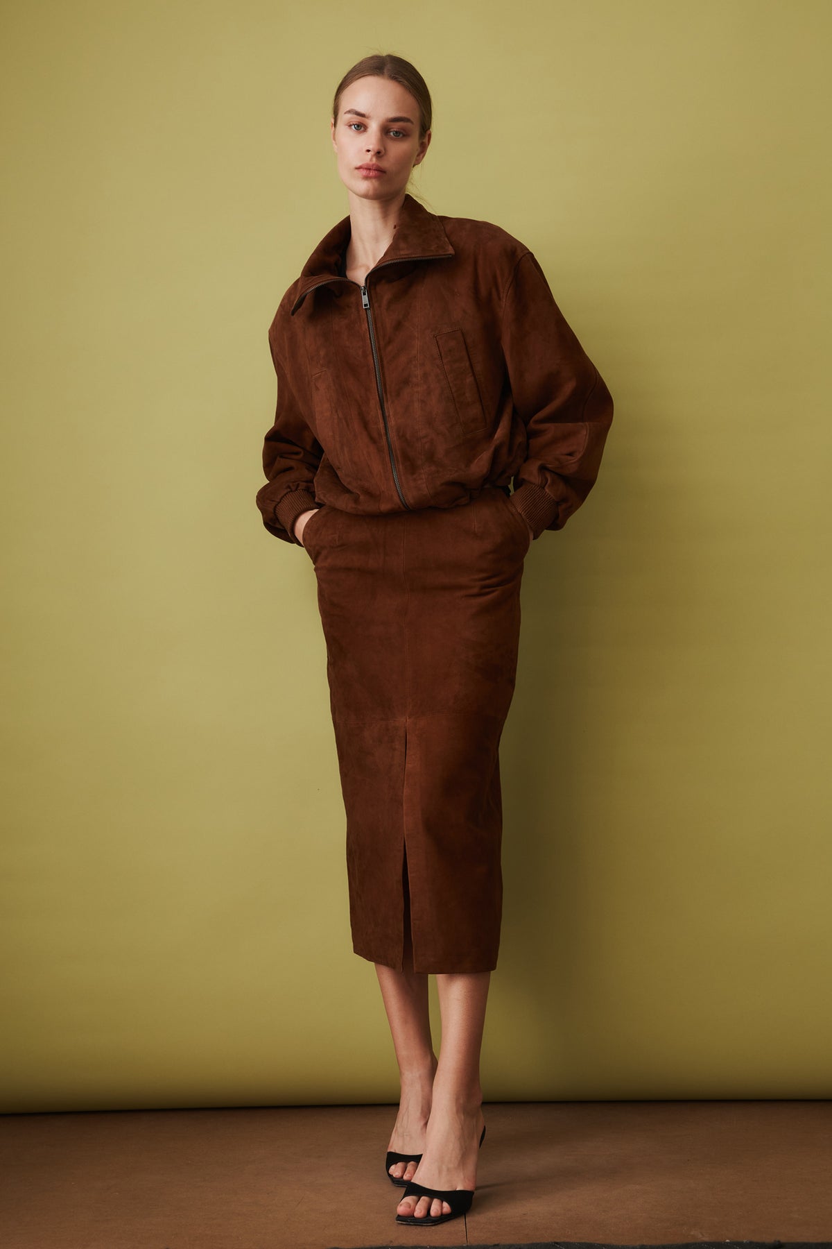Suede Anorak Jacket Brown