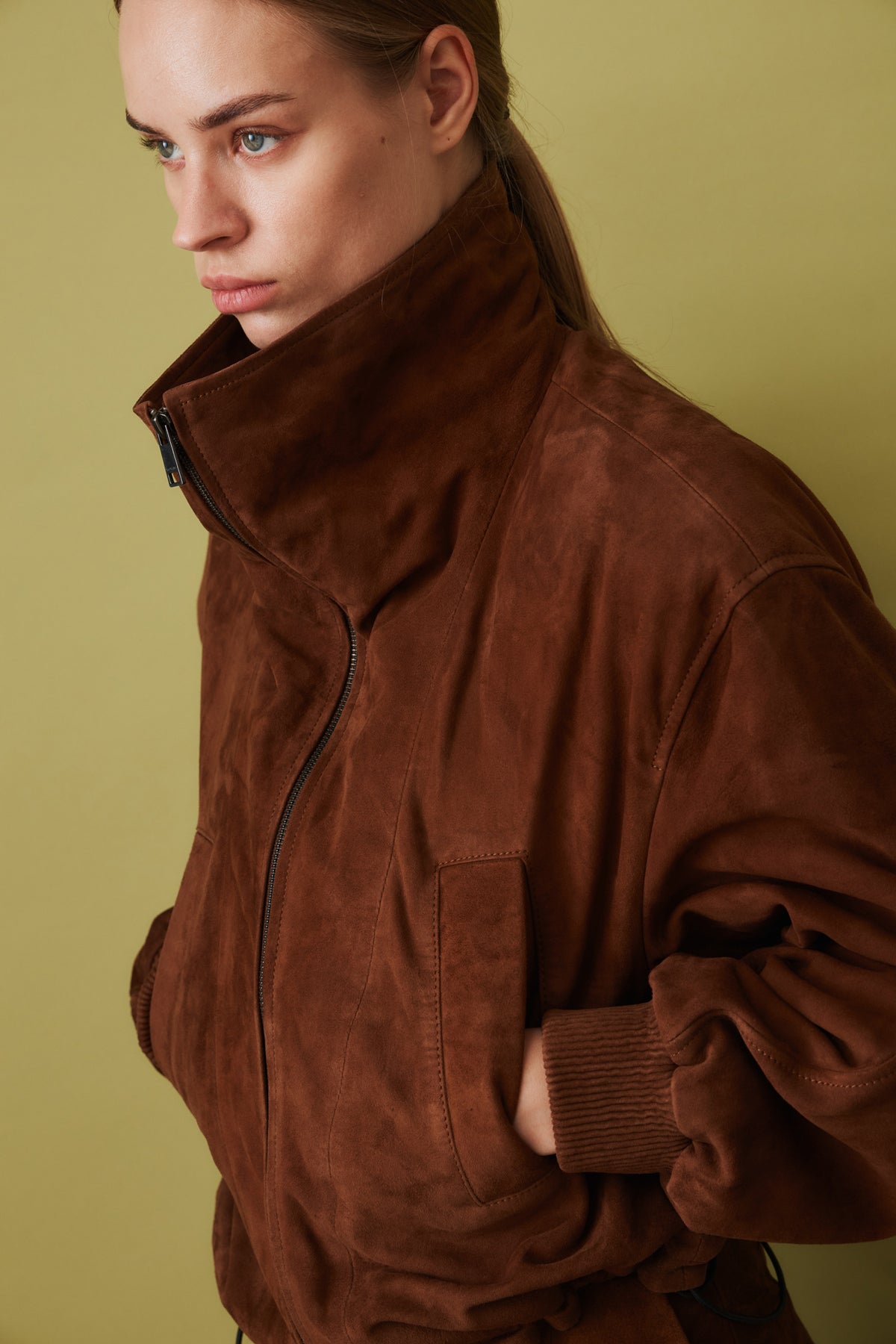 Suede Anorak Jacket Brown