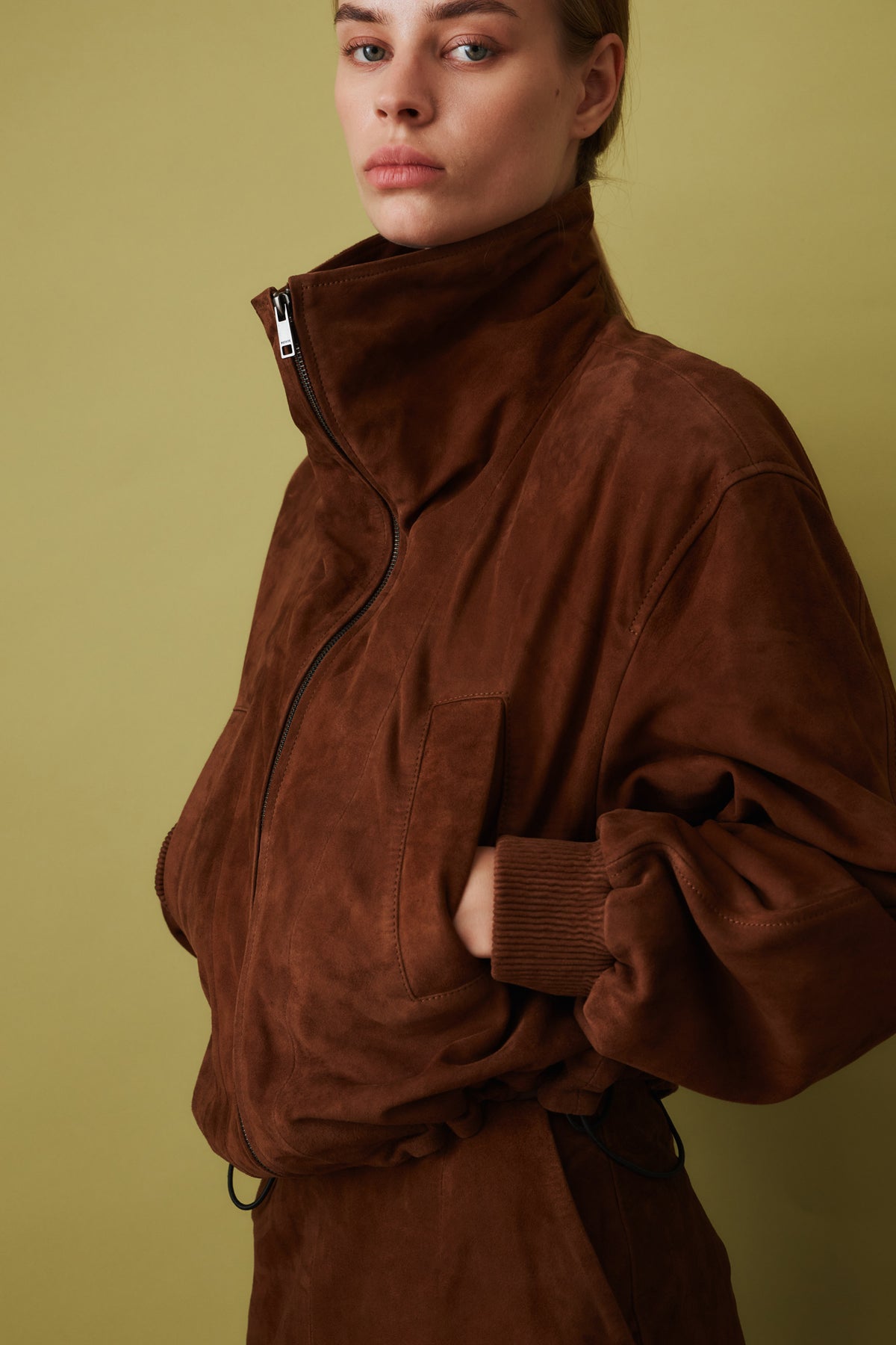 Suede Anorak Jacket Brown