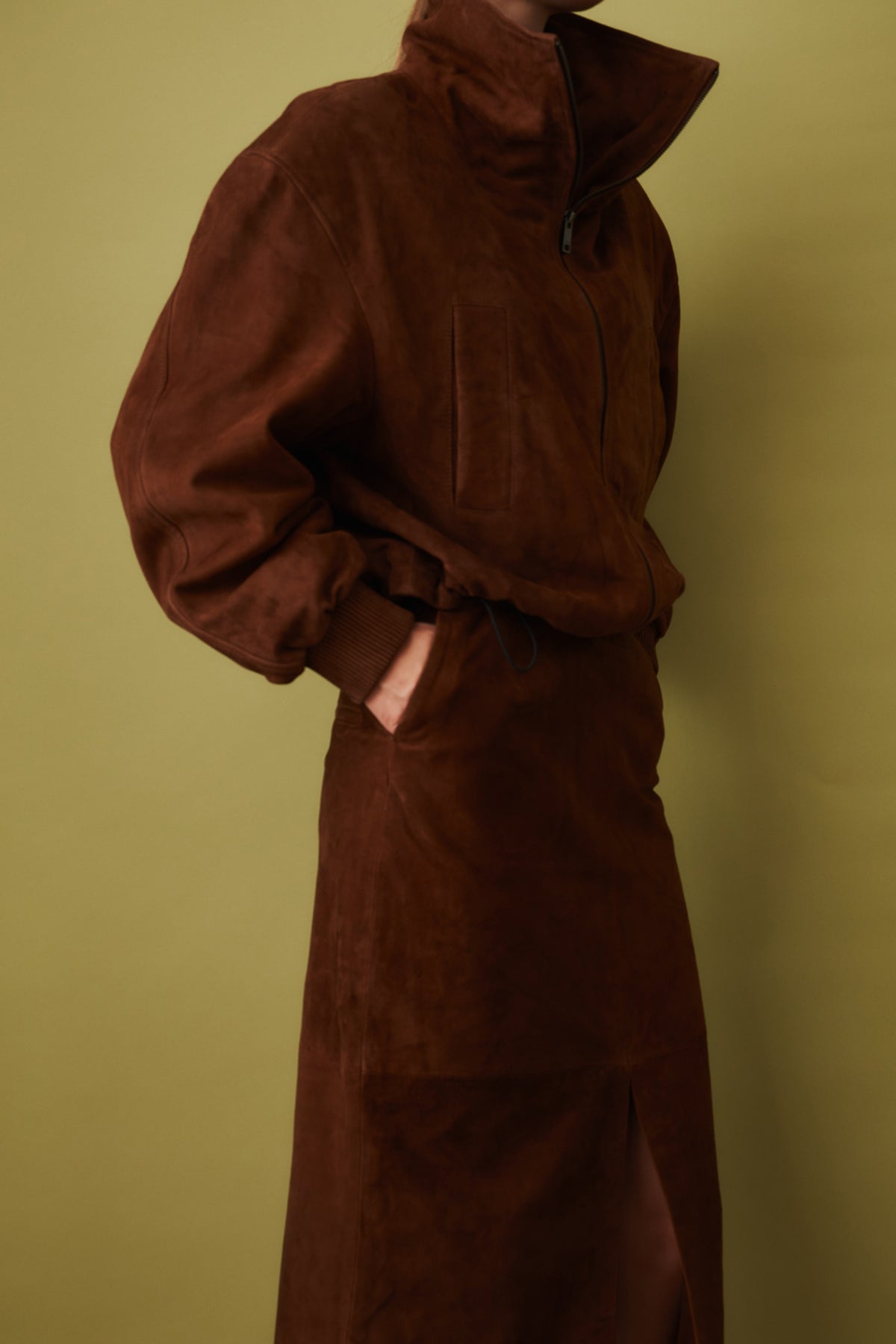 Suede Anorak Jacket Brown