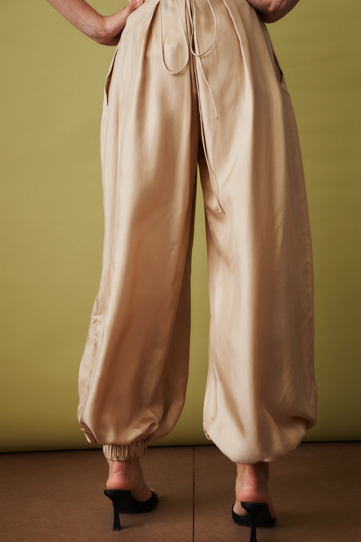 Bazar Silk Trousers Beige
