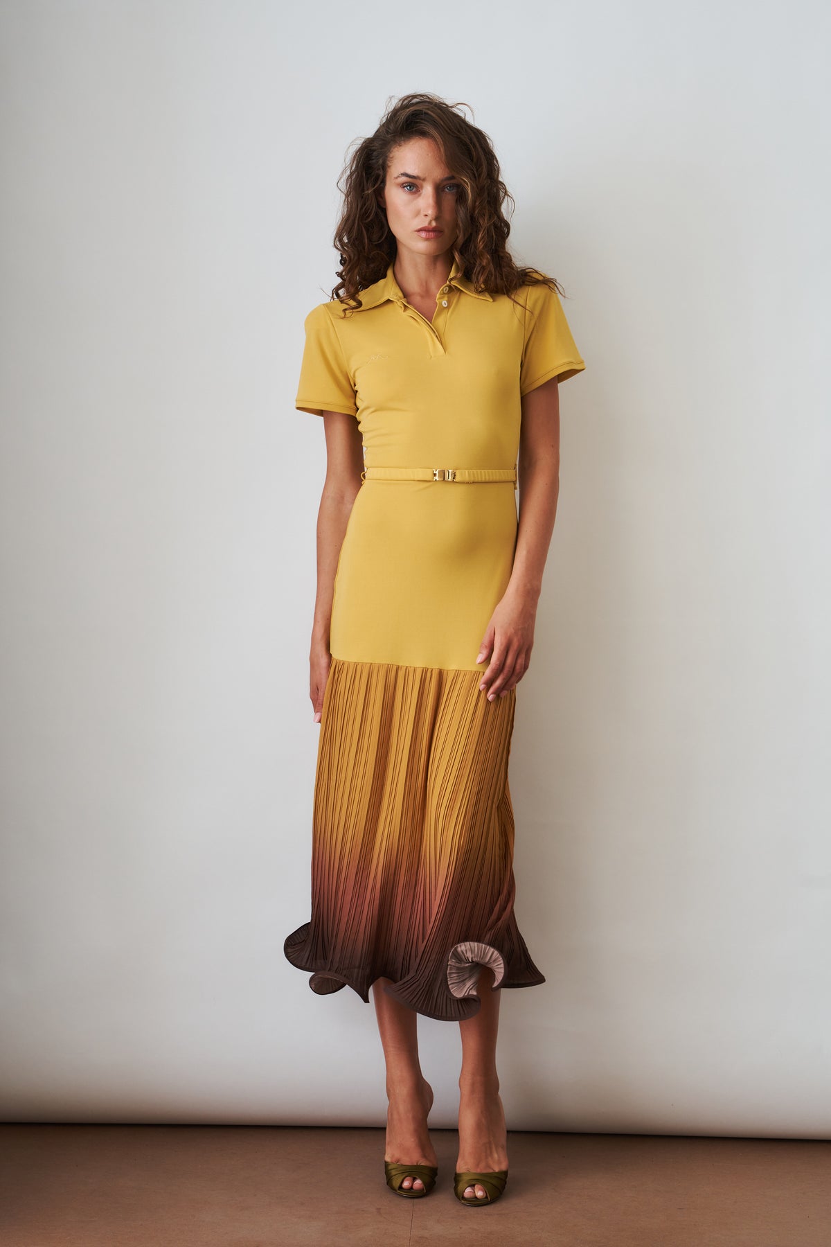 Polo Dress Degradé Pleated Skirt - DÉSORDRE