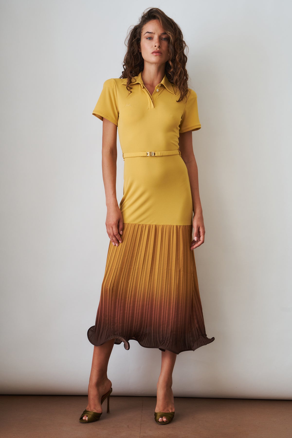 Polo Dress Degradé Pleated Skirt - DÉSORDRE
