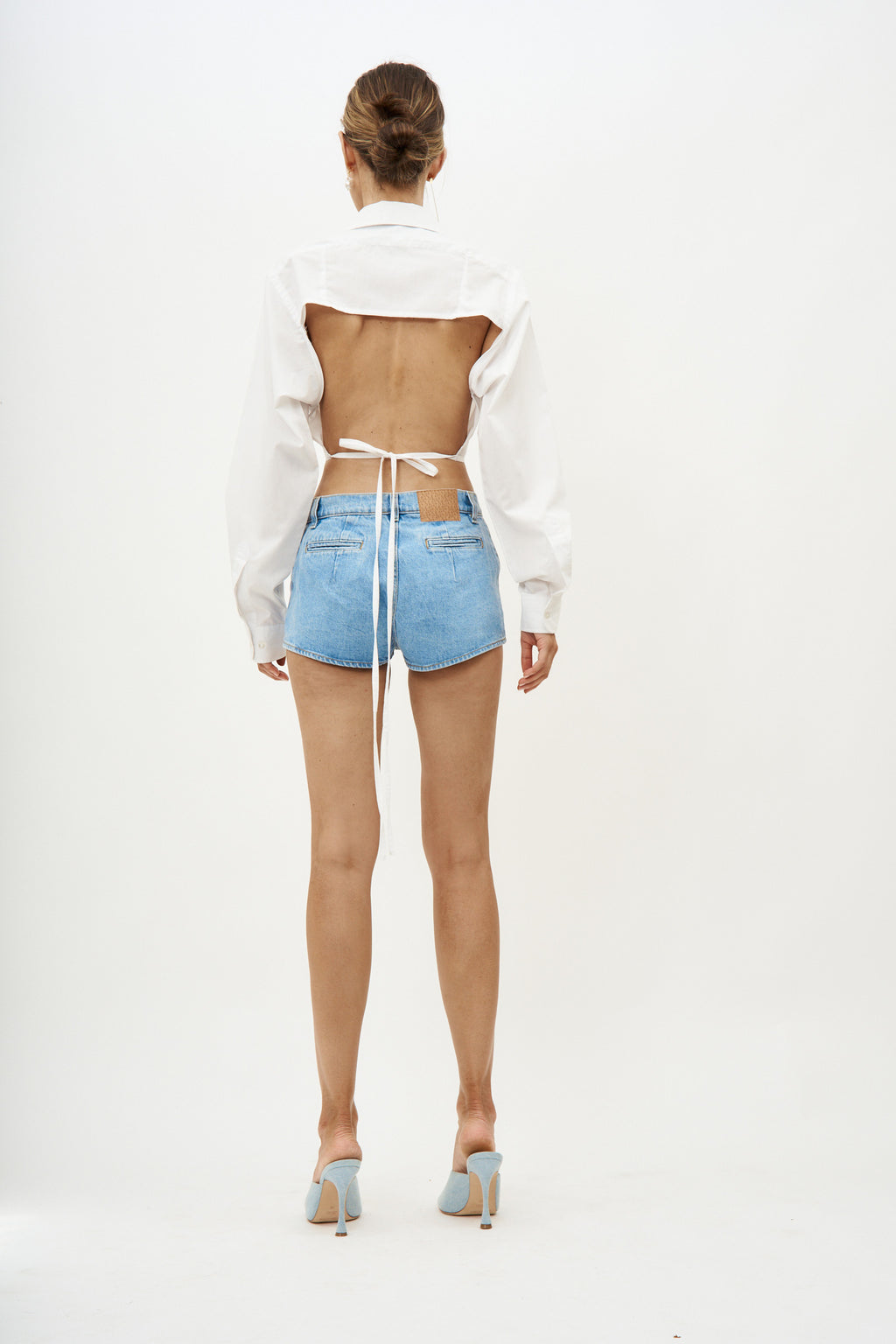 Cropped Open Back Shirt