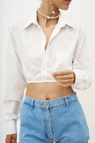 Cropped Open Back Shirt