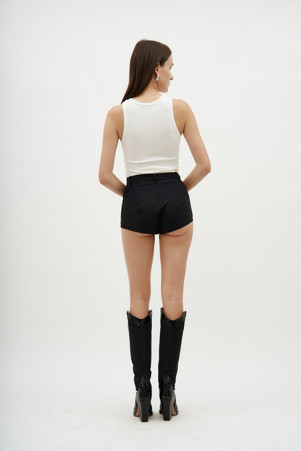 Tailored Black Mini Shorts