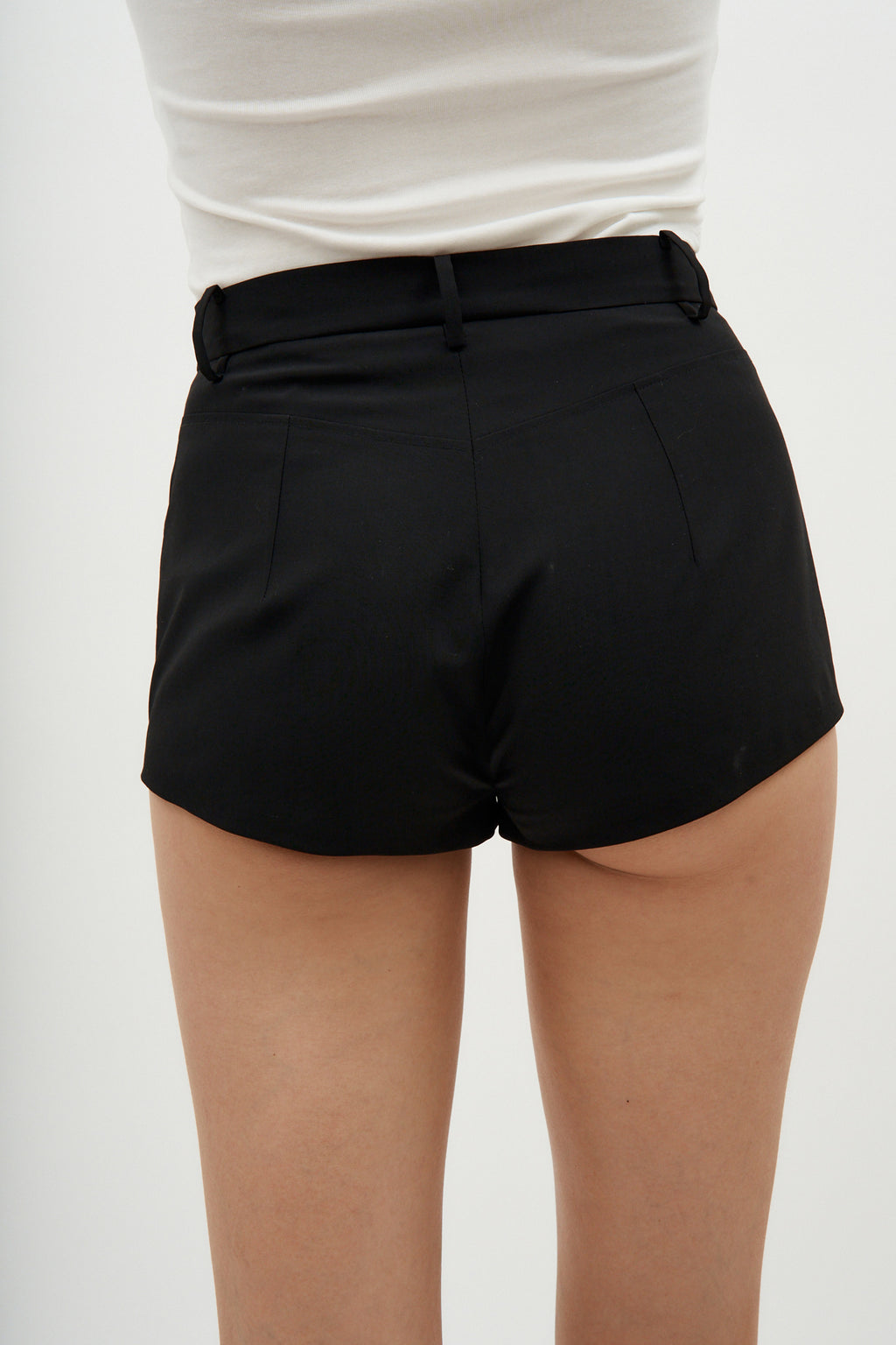 Tailored Black Mini Shorts