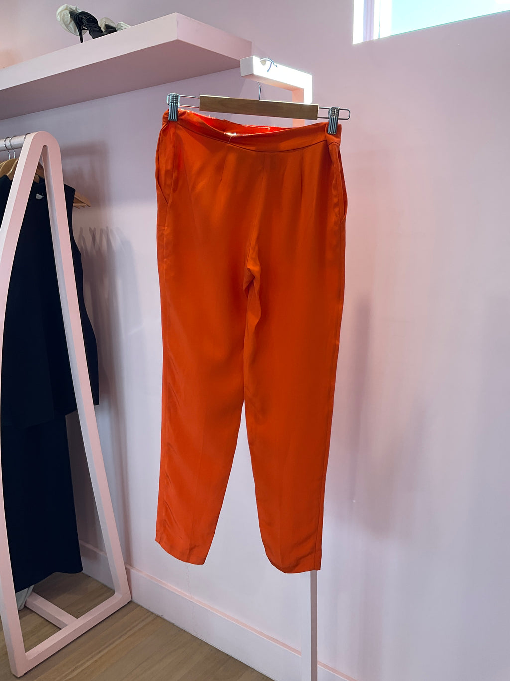 Silk Orange Suit Pant