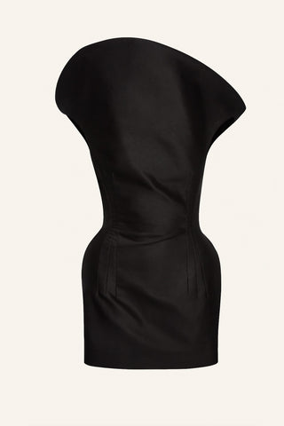 Exaggerated Bustier Black Dress