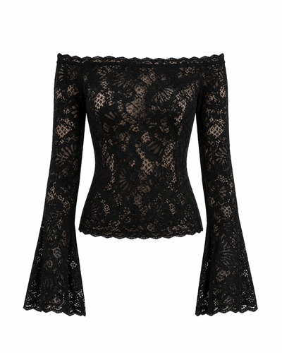 Nomi Lace Blouse Black - DÉSORDRE