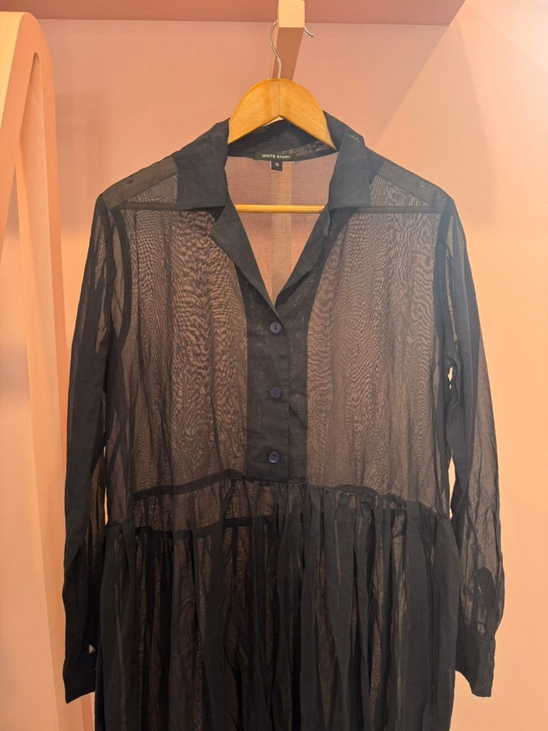 White Story Shirt Dress