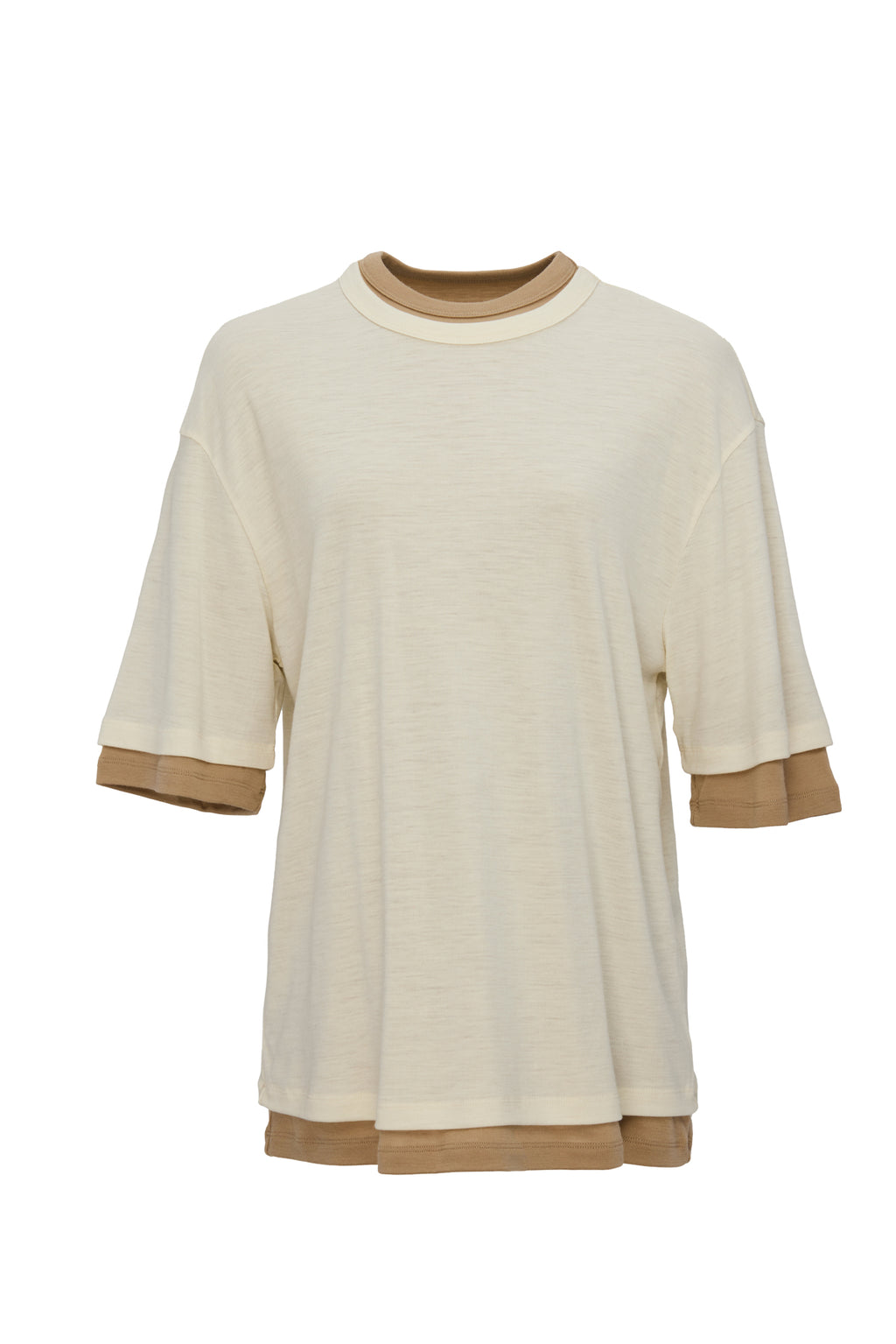 Double Layer Khaki T-Shirt