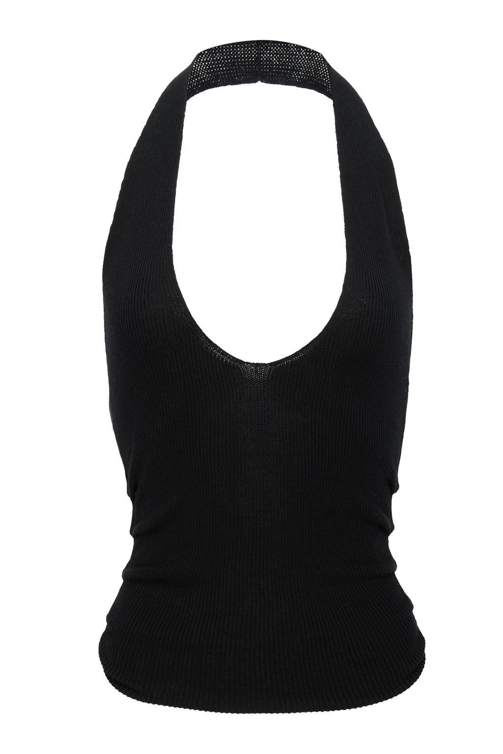 Knit Halter Black Top