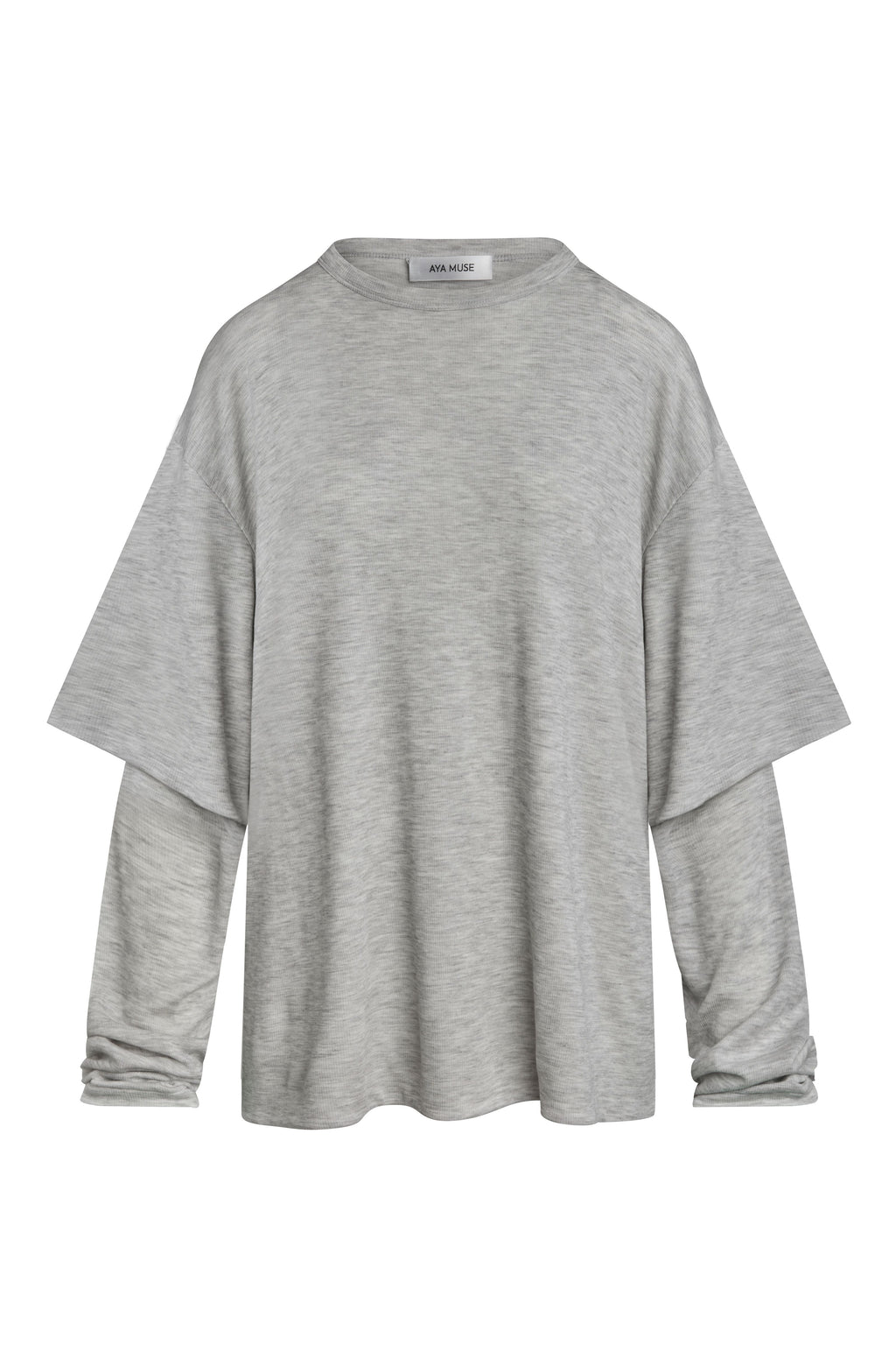 Ribbed Double Layer Grey T-shirt