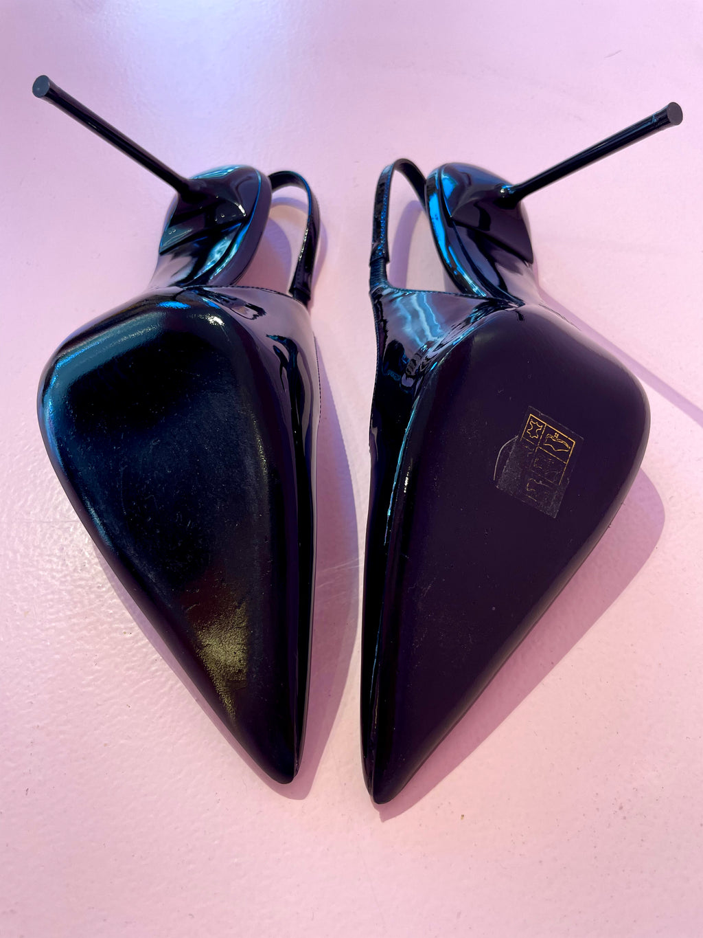 Lidia Patent Black Slingback