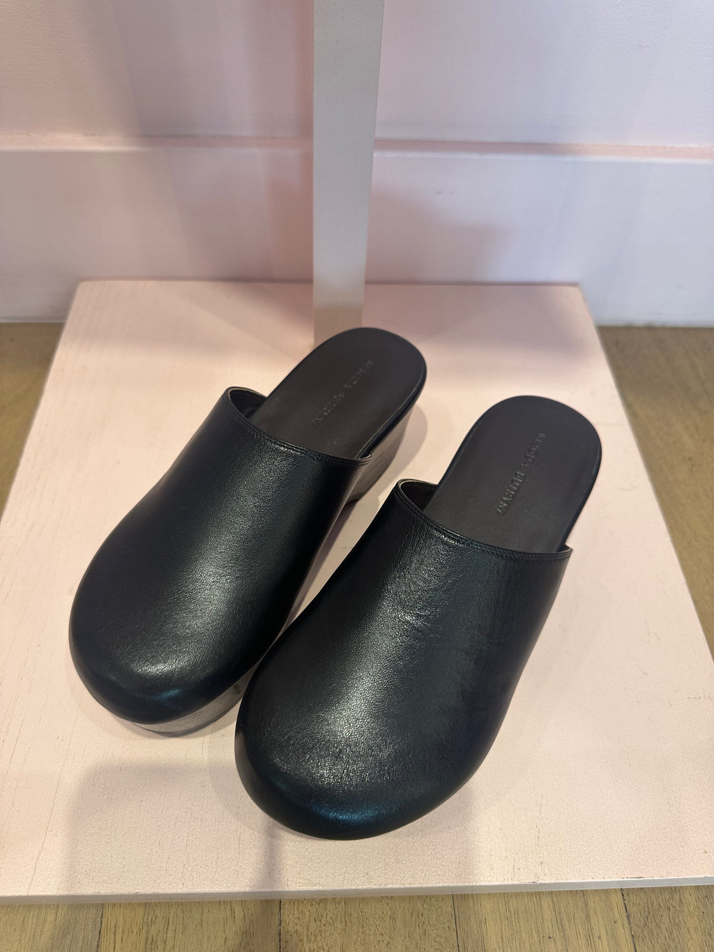 Leather Black Clog