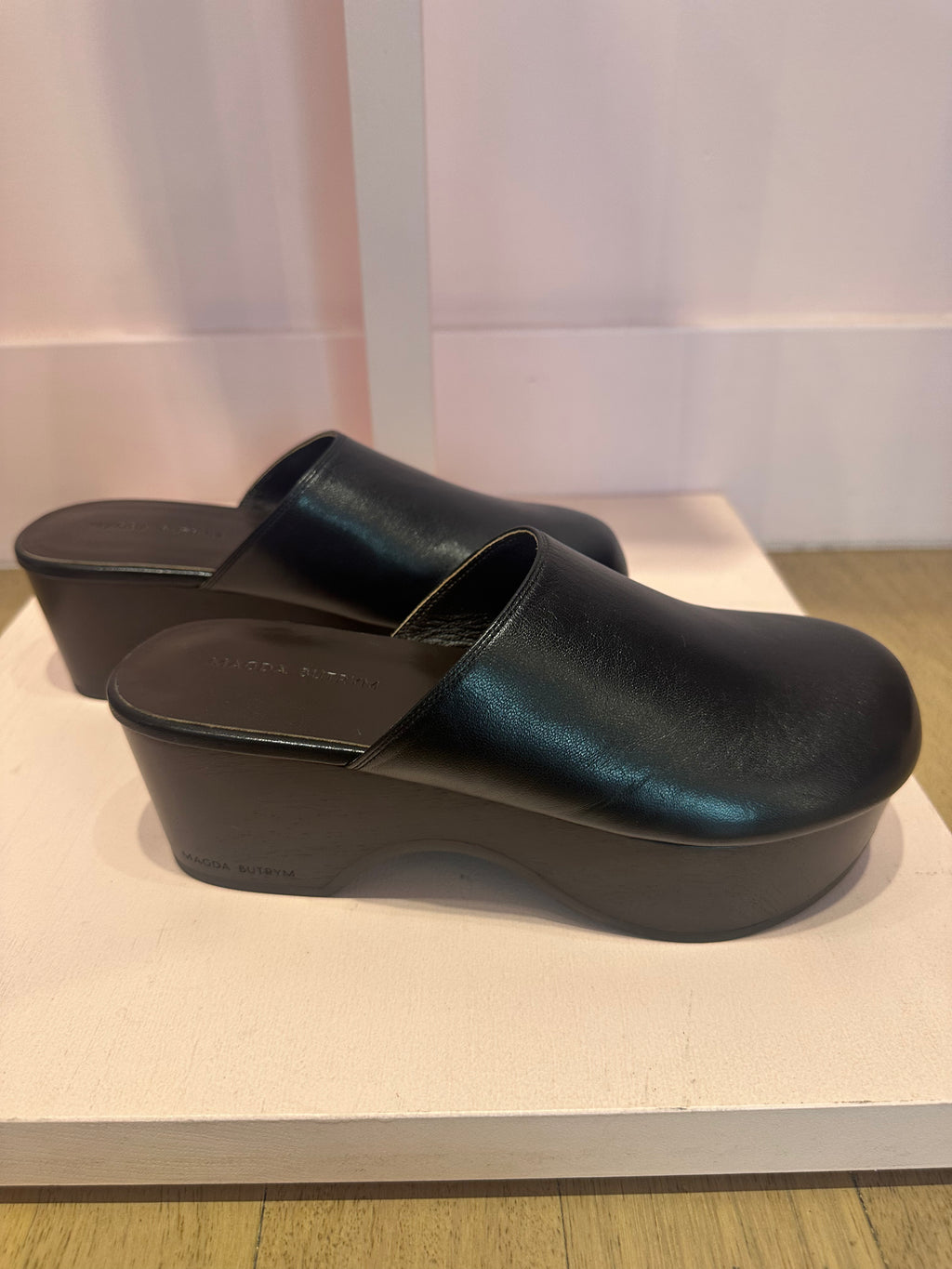 Leather Black Clog