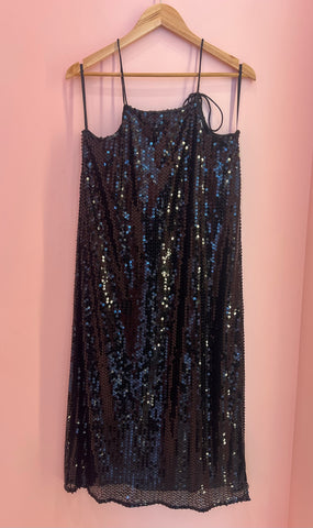 Cut Out Sequin Maxi Skirt