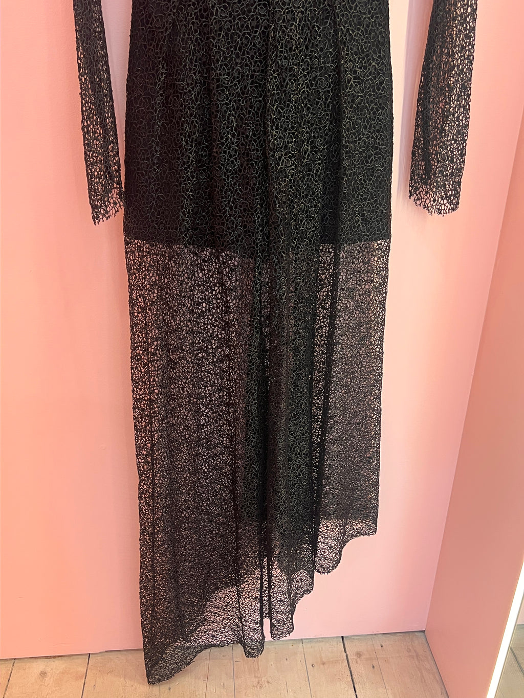 Lace Playsuit Asymmetric Maxi Dress