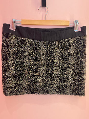 Gold Silk Lurex Mini Skirt