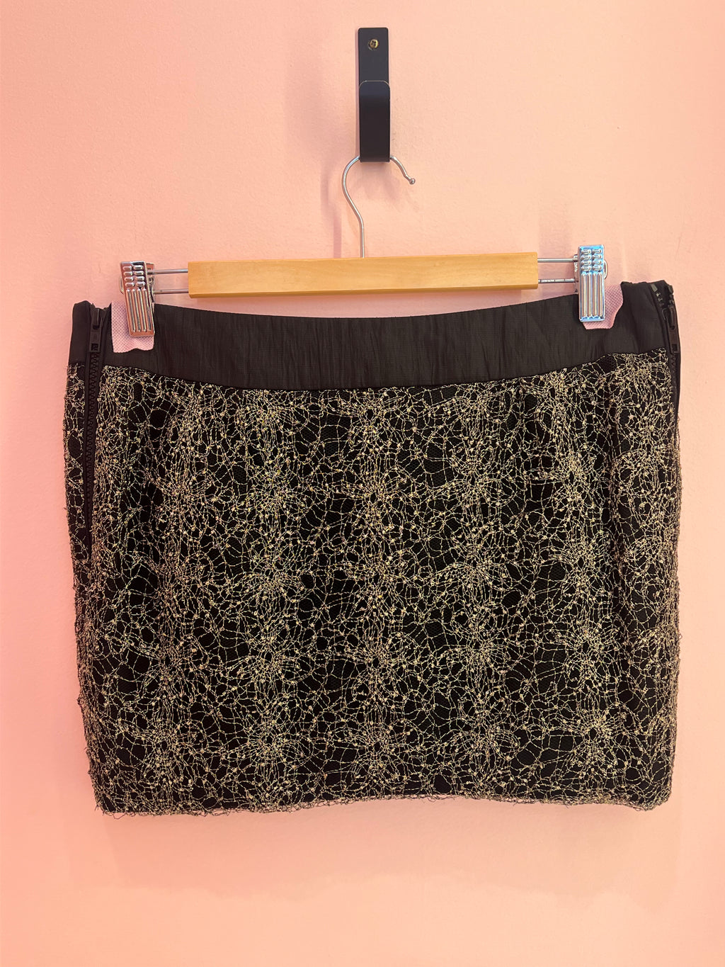 Gold Silk Lurex Mini Skirt