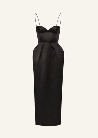 Sweetheart Silk Hourglass Black Dress