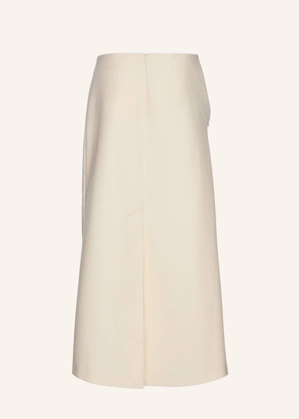 Silk Draped Midi Cream Skirt