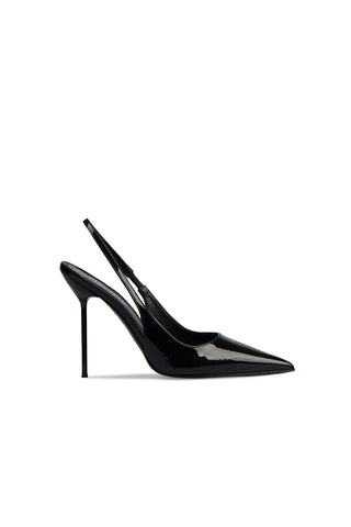 Lidia Patent Black Slingback