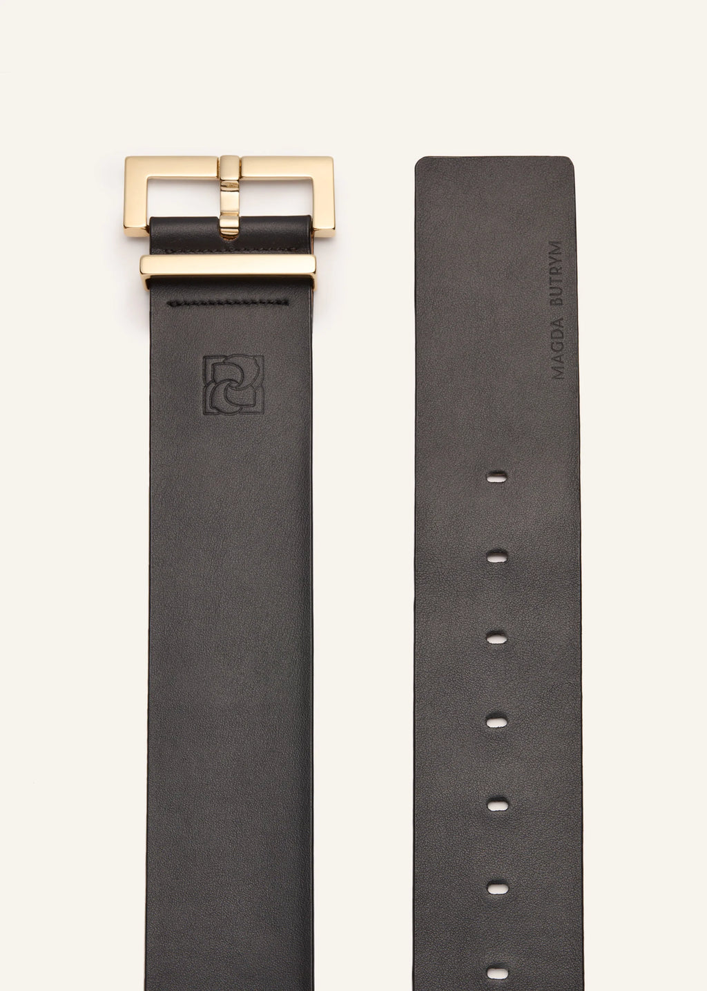 Wide Grained Leather Black Belt