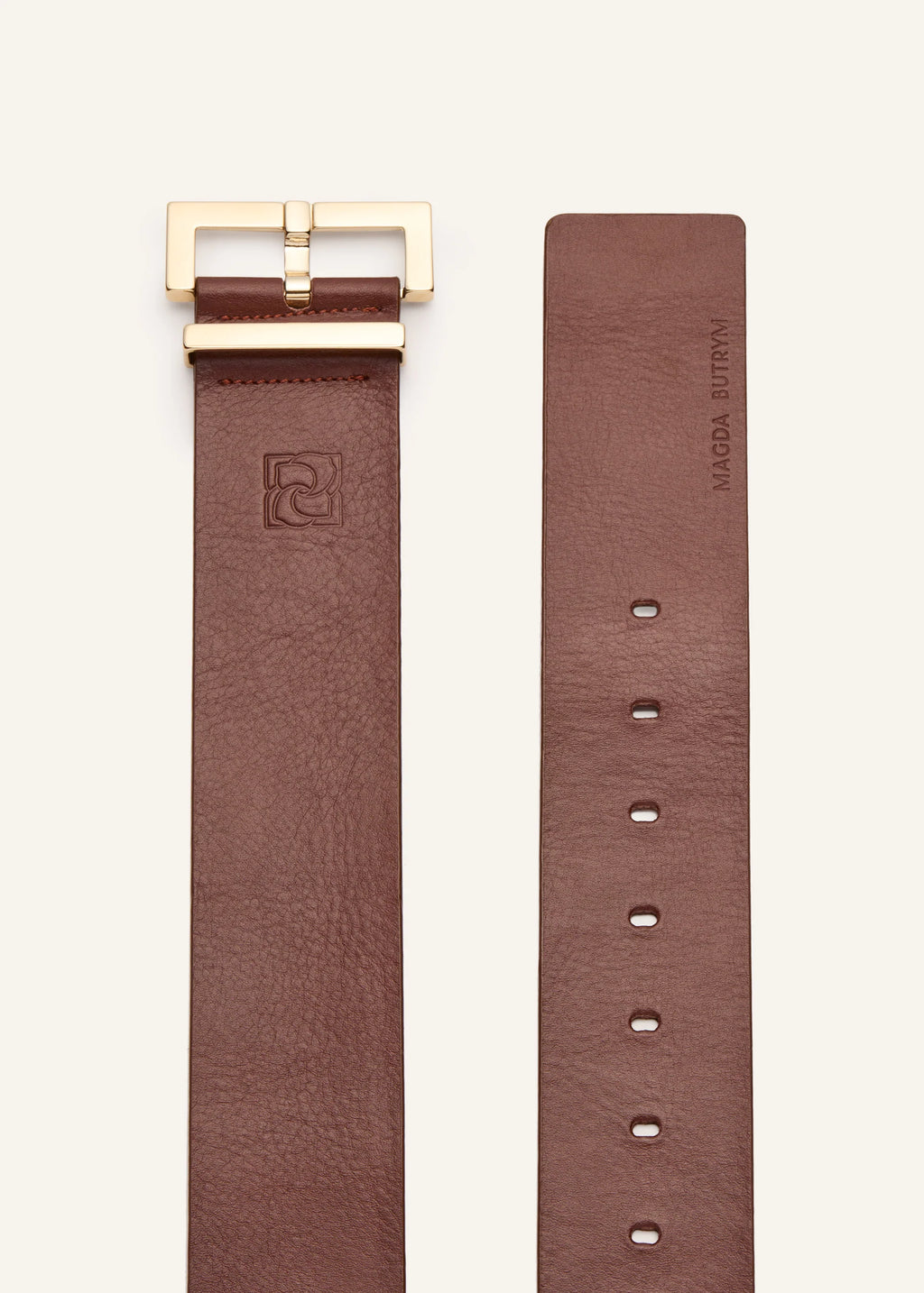 Wide Brown Leather Belt