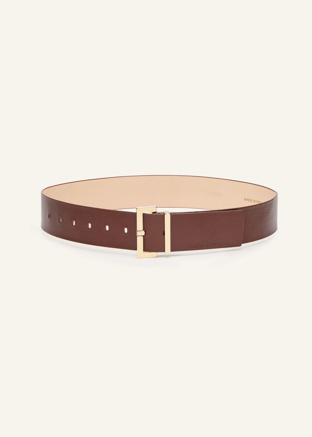 Wide Brown Leather Belt