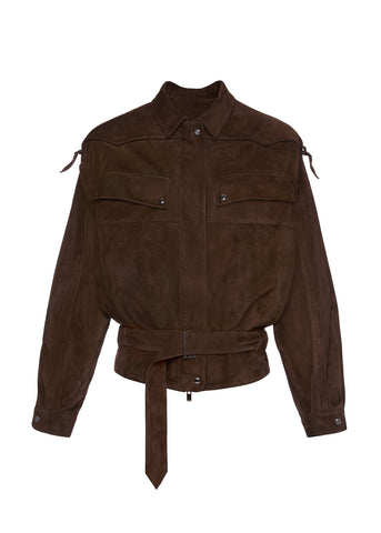 SS25 LEATHER 15 JACKET BROWN SUEDE