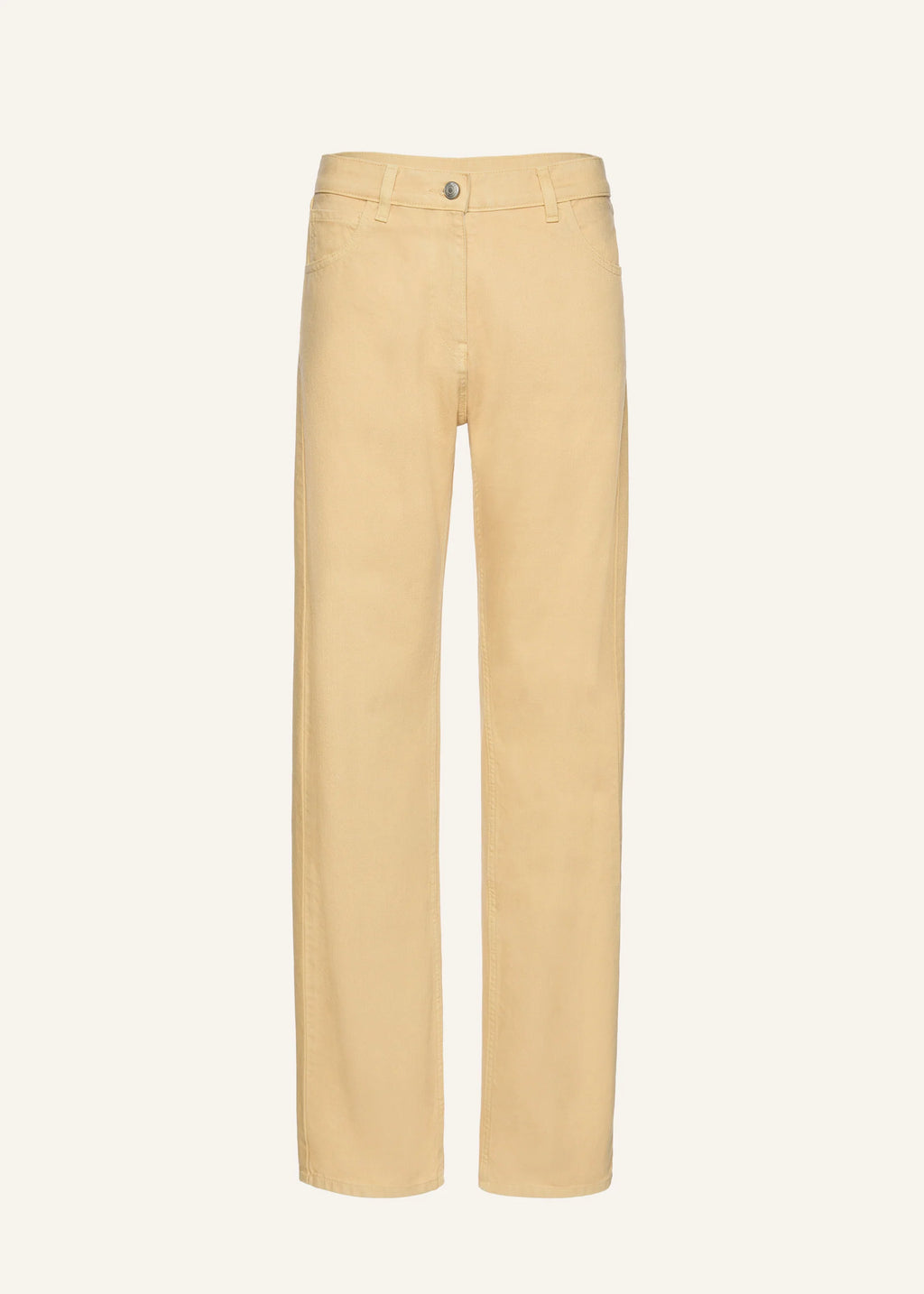 Straight Leg Denim Beige Pant