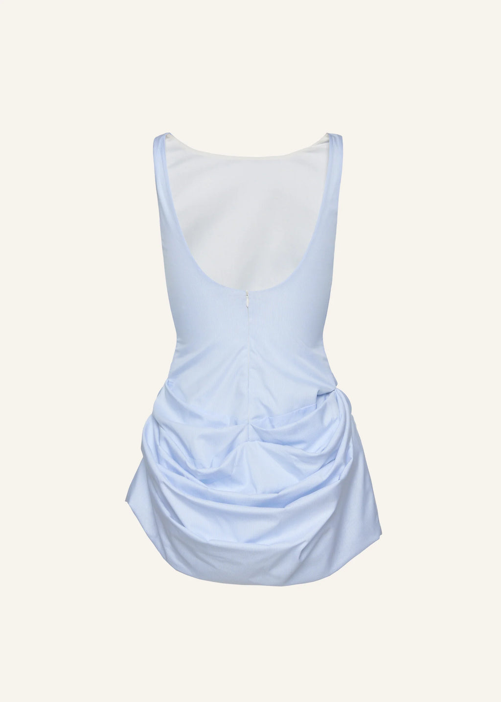 Sleeveless Poplin Mini Blue Pinstripe Dress