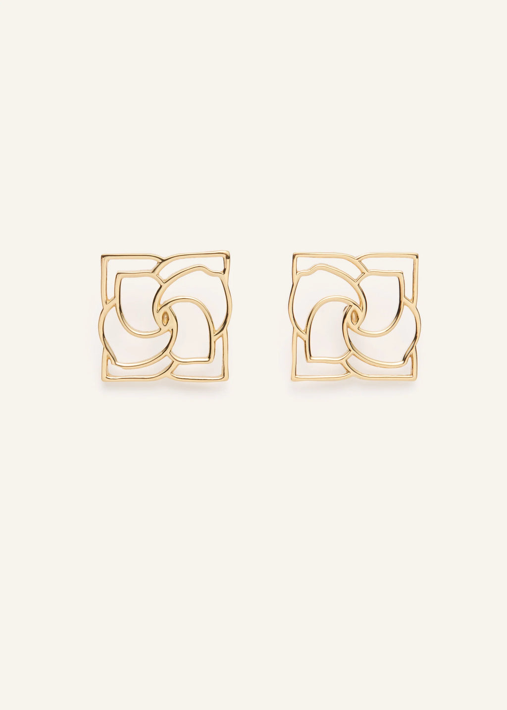 Logo Square Gold Earrings