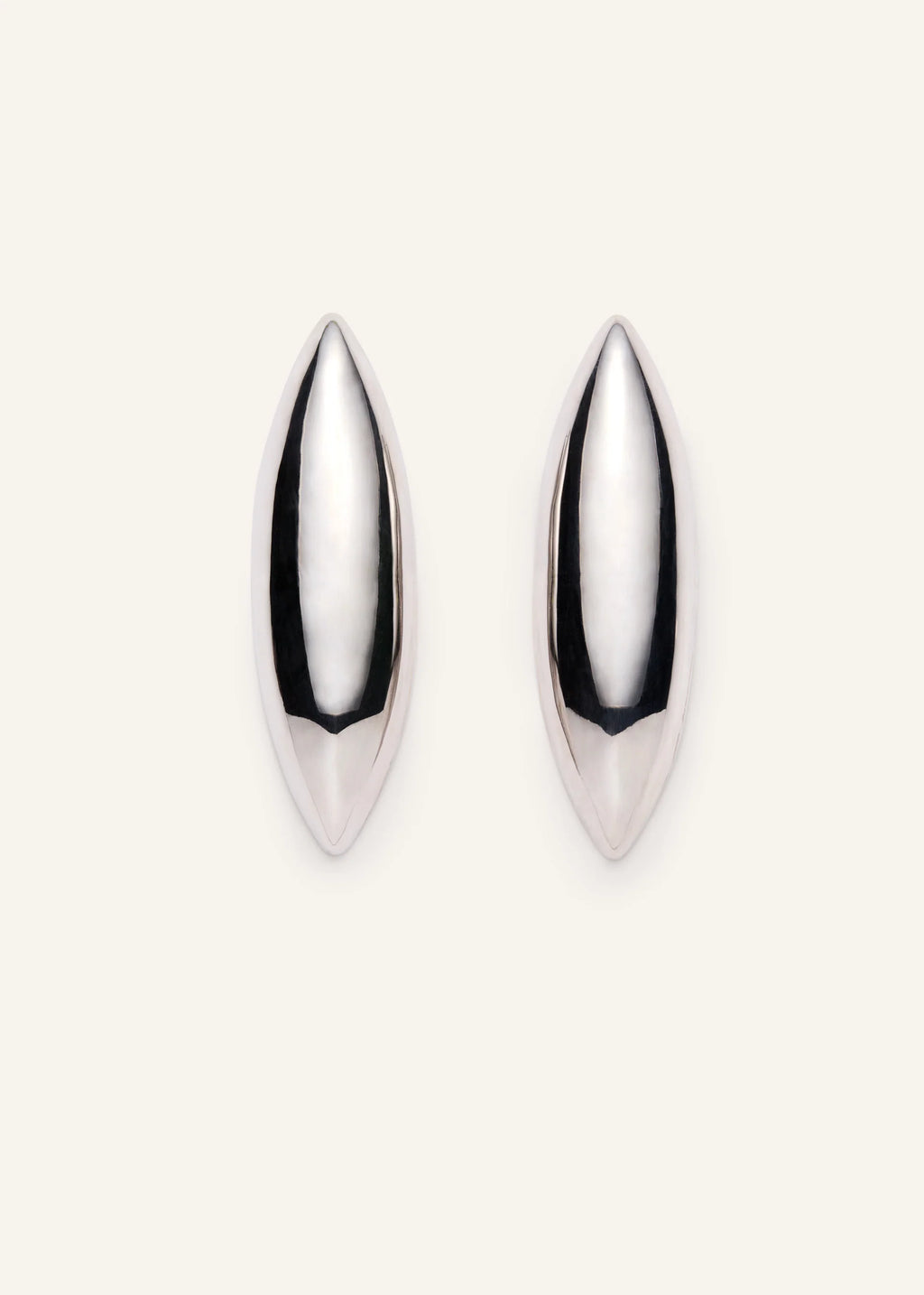 Elongated Sculptural Silver Earrings