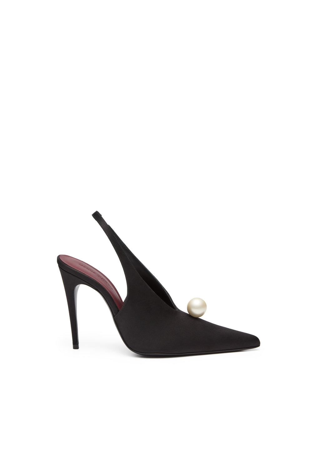 SS25 SLINGBACK SATIN BLACK PEARL