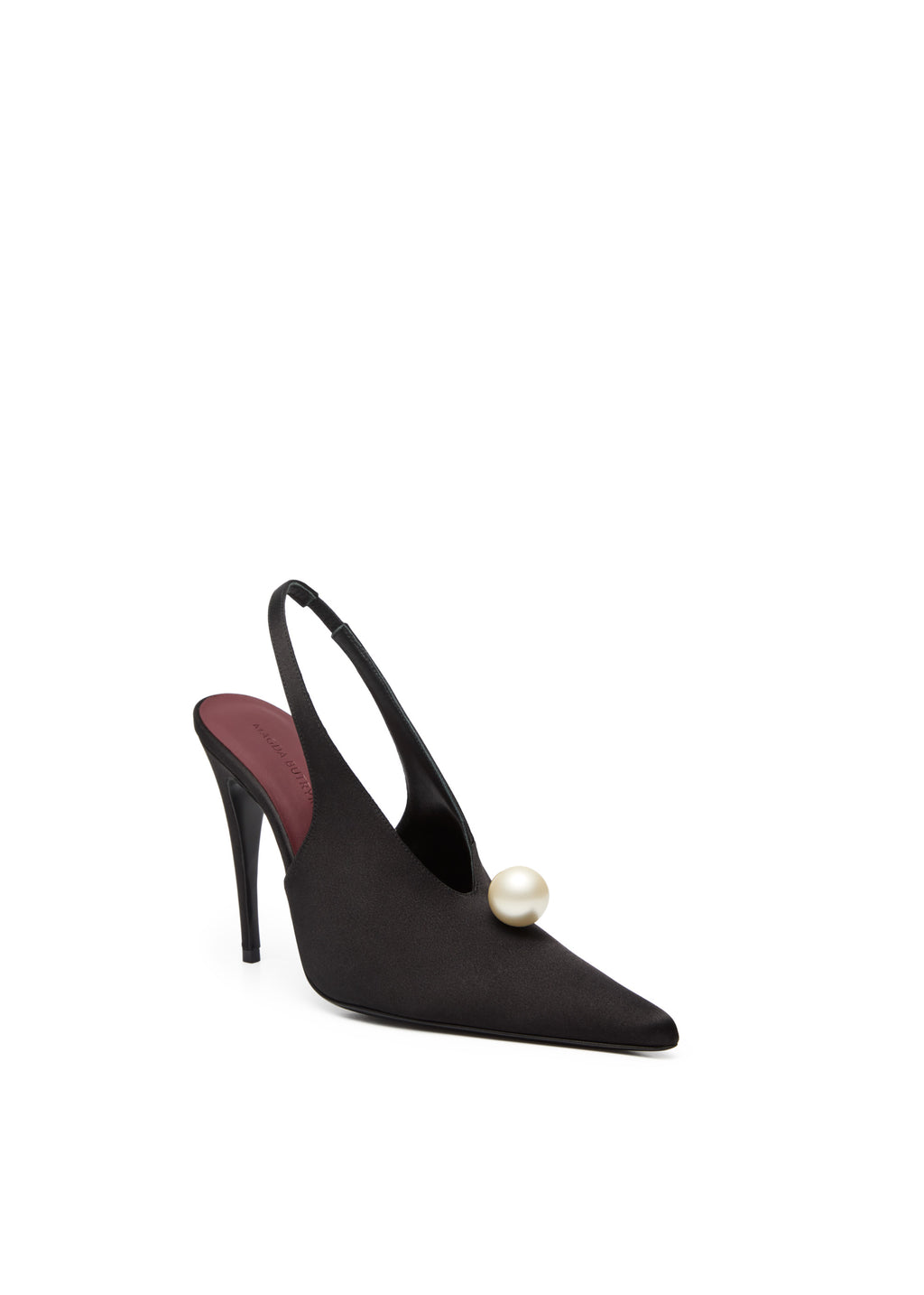 SS25 SLINGBACK SATIN BLACK PEARL