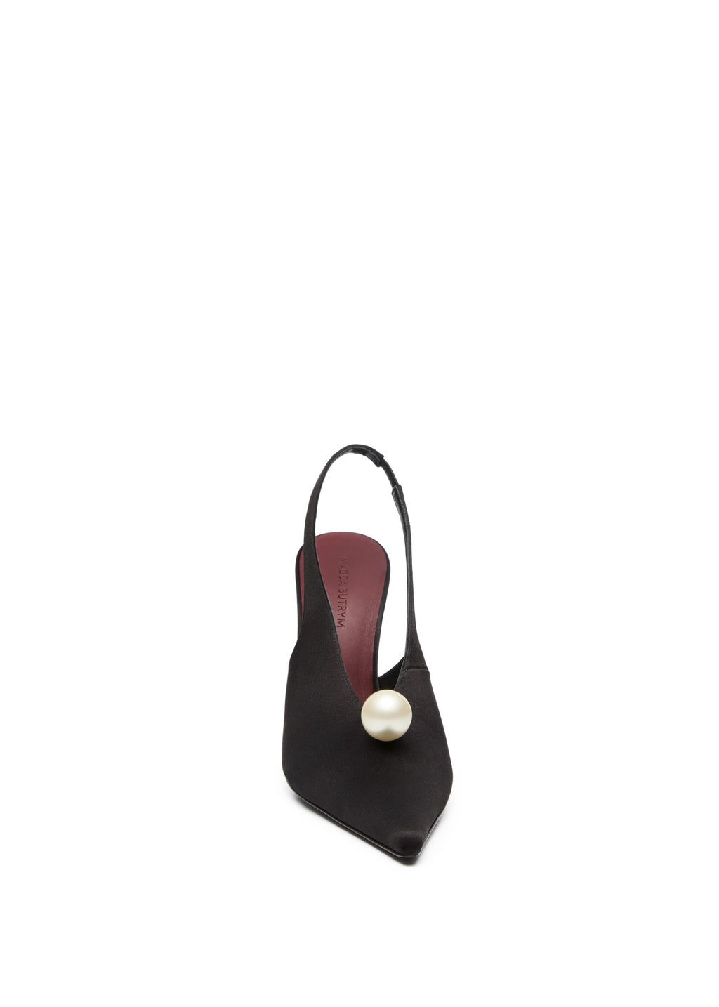 SS25 SLINGBACK SATIN BLACK PEARL