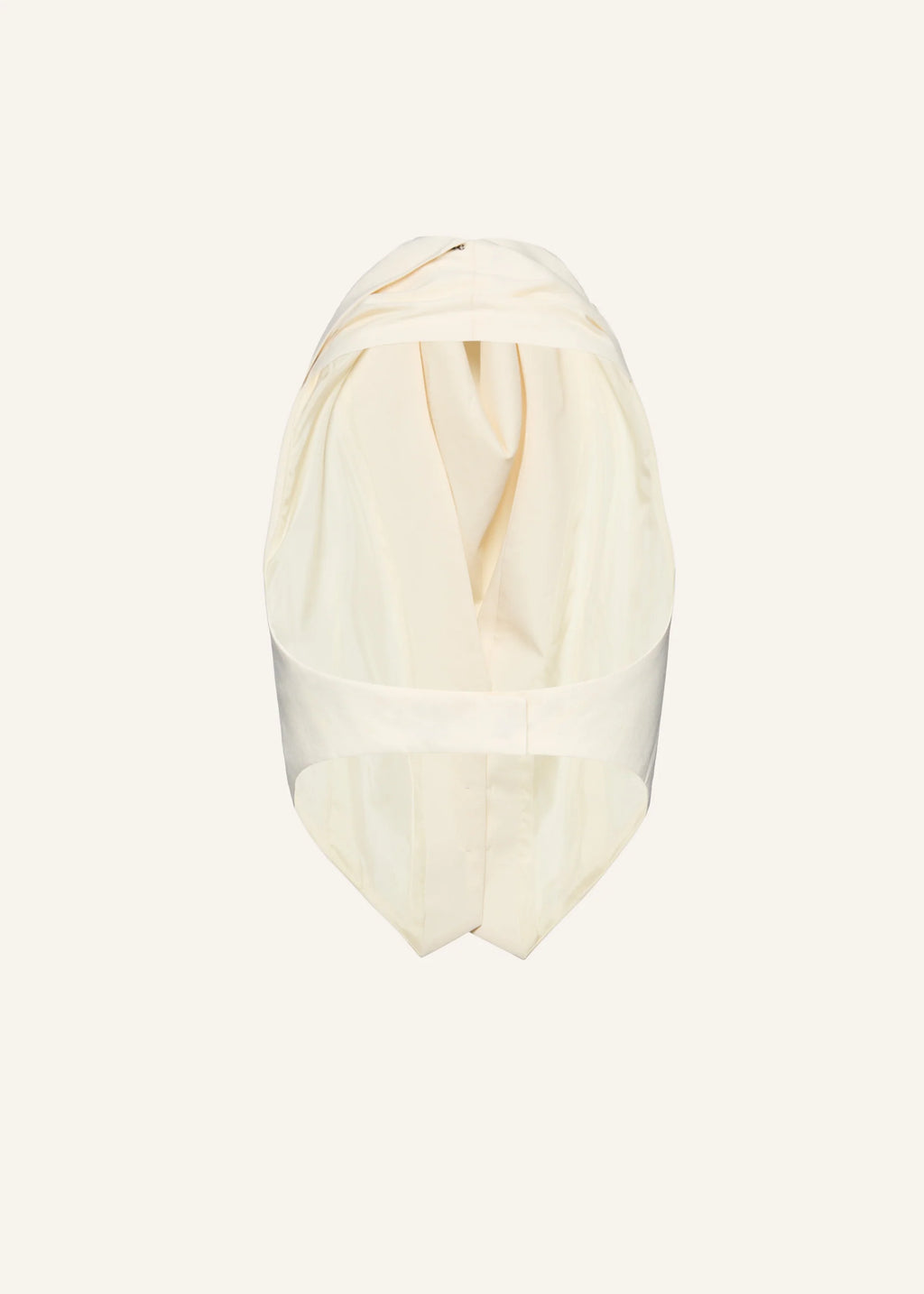 Scarf Detail Backless Cream Waistcoat