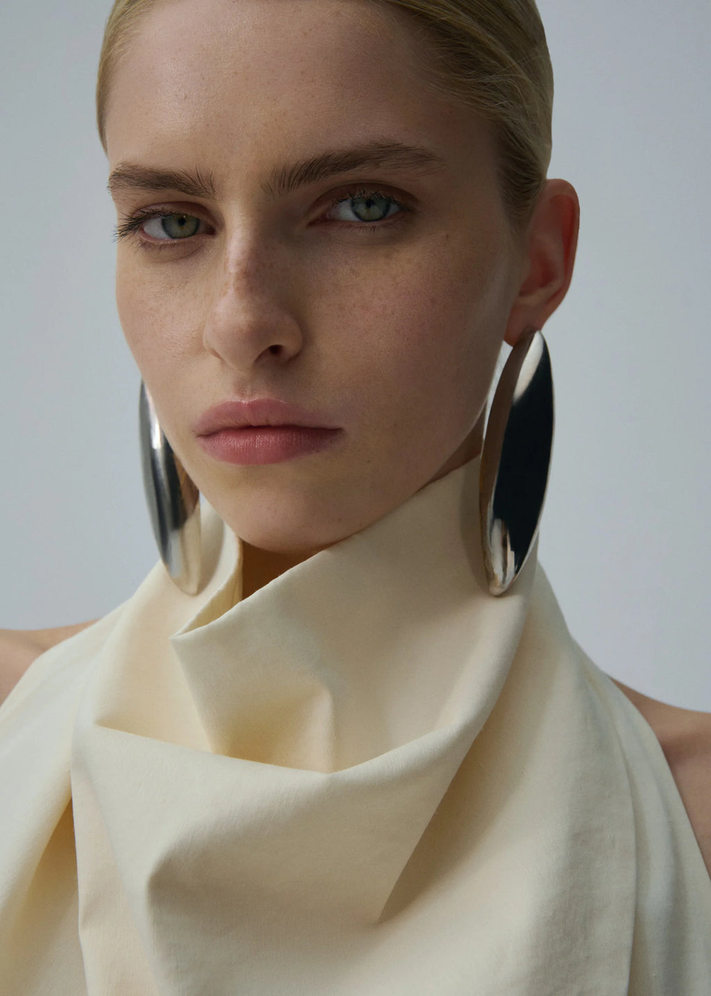 Elongated Sculptural Silver Earrings