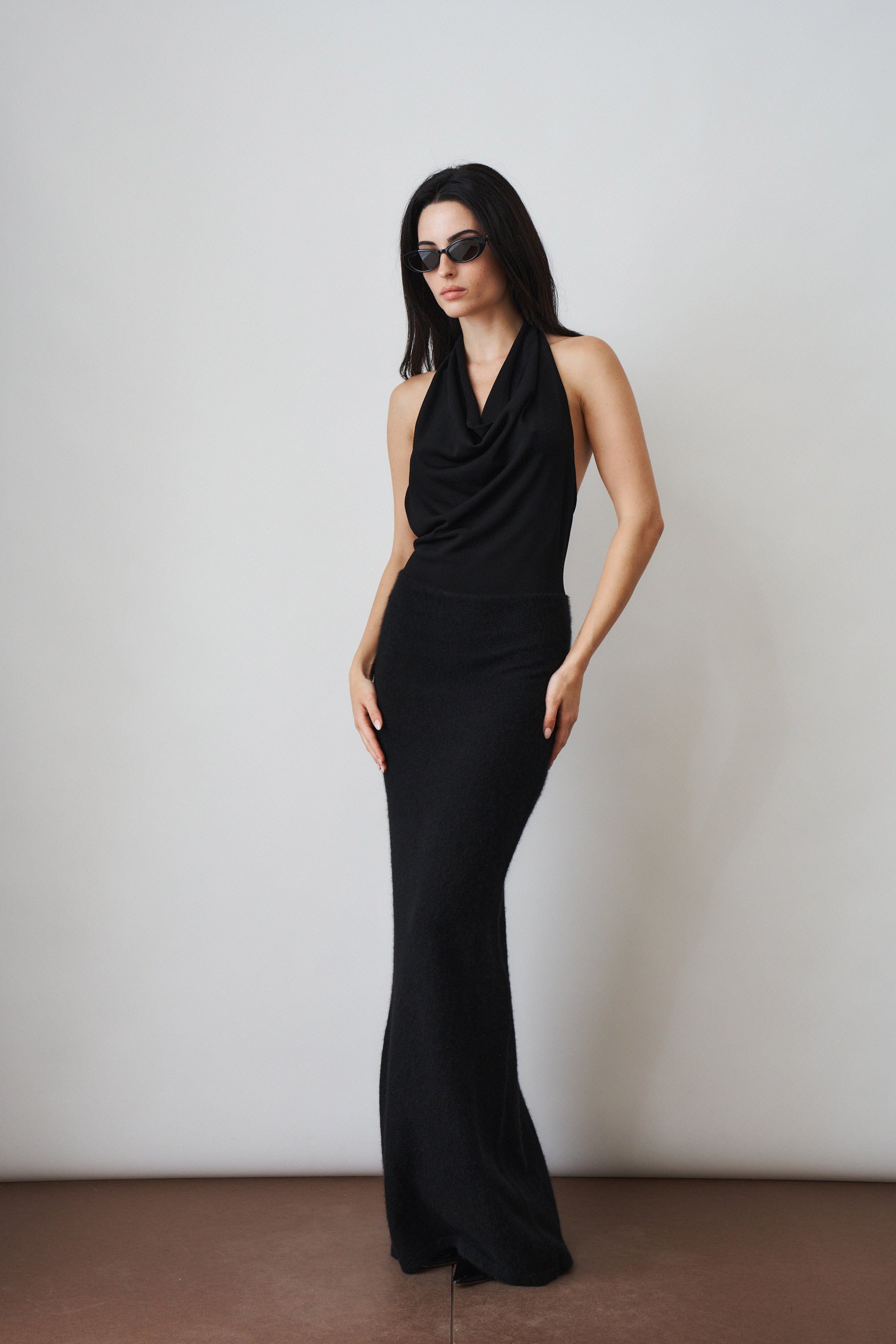 long blush maxi dress Asymmetric Strapless Fishtail Maxi Dress in Soft Pink - 6 main image 1