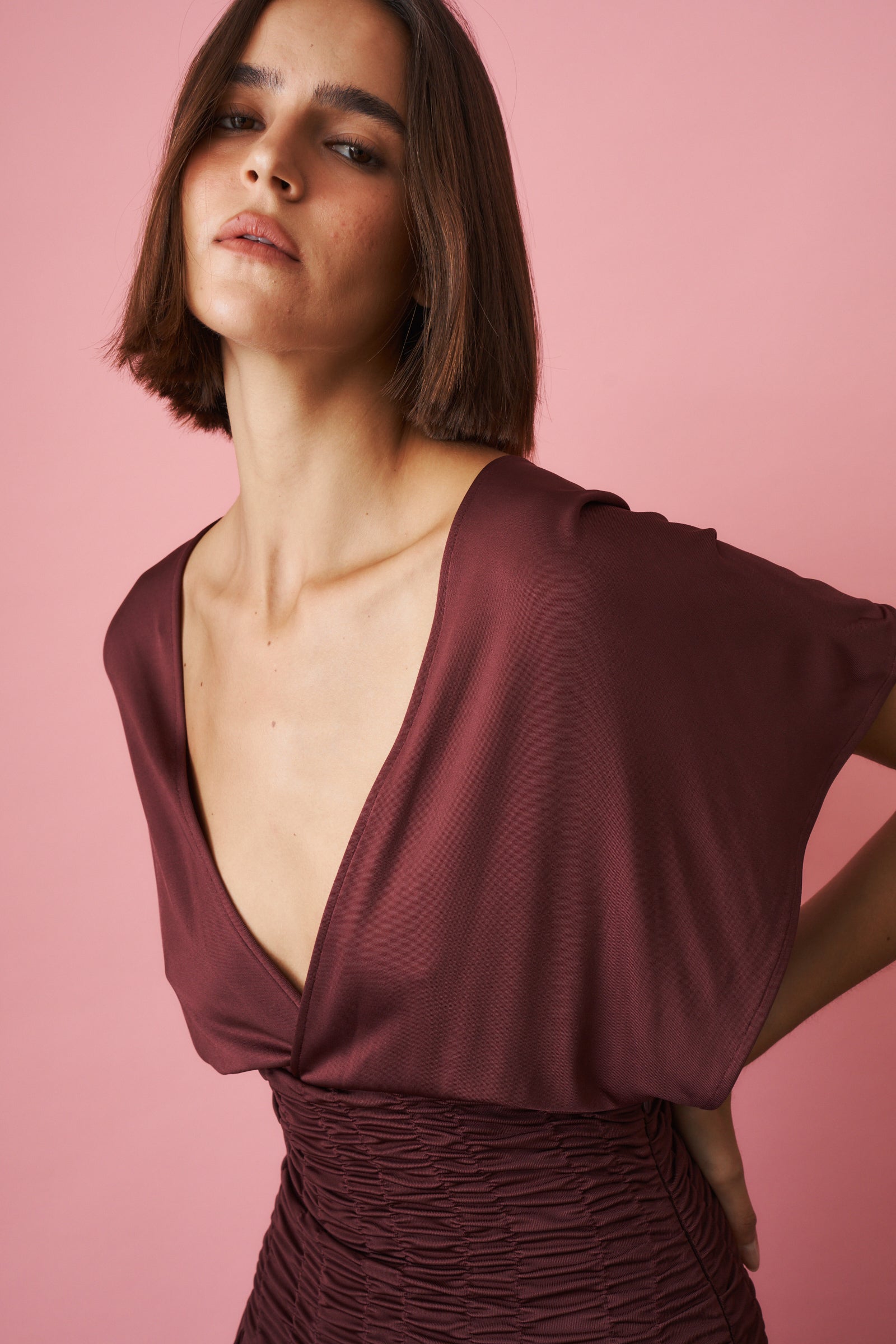 Anara Dress Merlot - DÉSORDRE