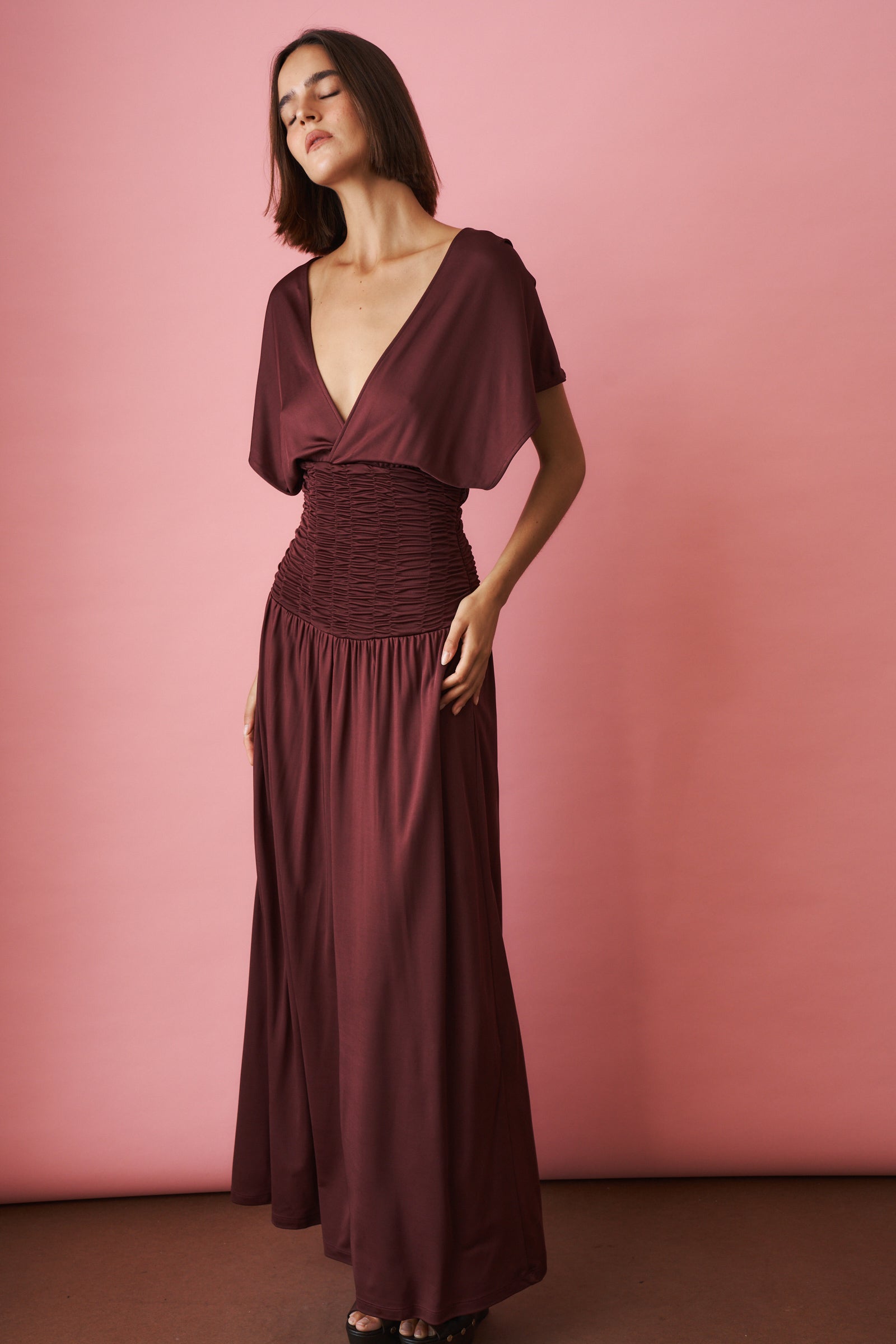 Anara Dress Merlot - DÉSORDRE